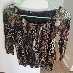 Cheetah print work blouse